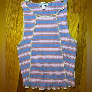 Pretty Garbage Bright Multi-colored Striped Crop Top in Size Small